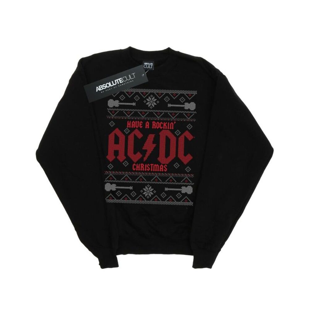 AC/DC Mens Rockin�' Christmas Sweatshirt / Black